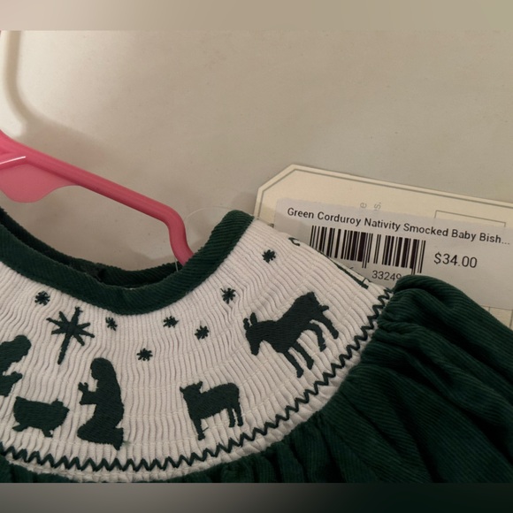 Green corduroy Christmas dress - Picture 4 of 4